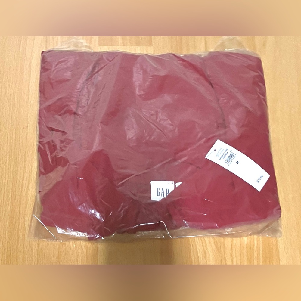 Gap Red Puff Sleeve Midi Dress with Front Tie & Side Slit: Size M - Picture 6 of 9